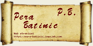 Pera Batinić vizit kartica